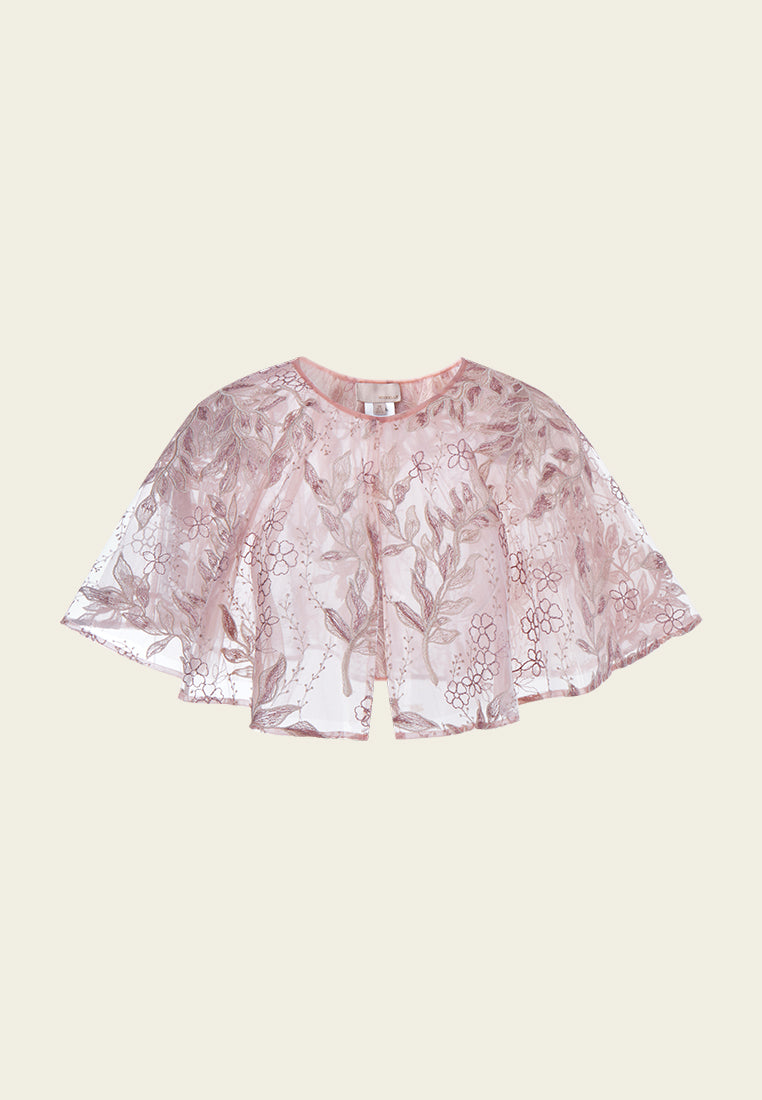 Sequin & Embroidery Mesh Cape