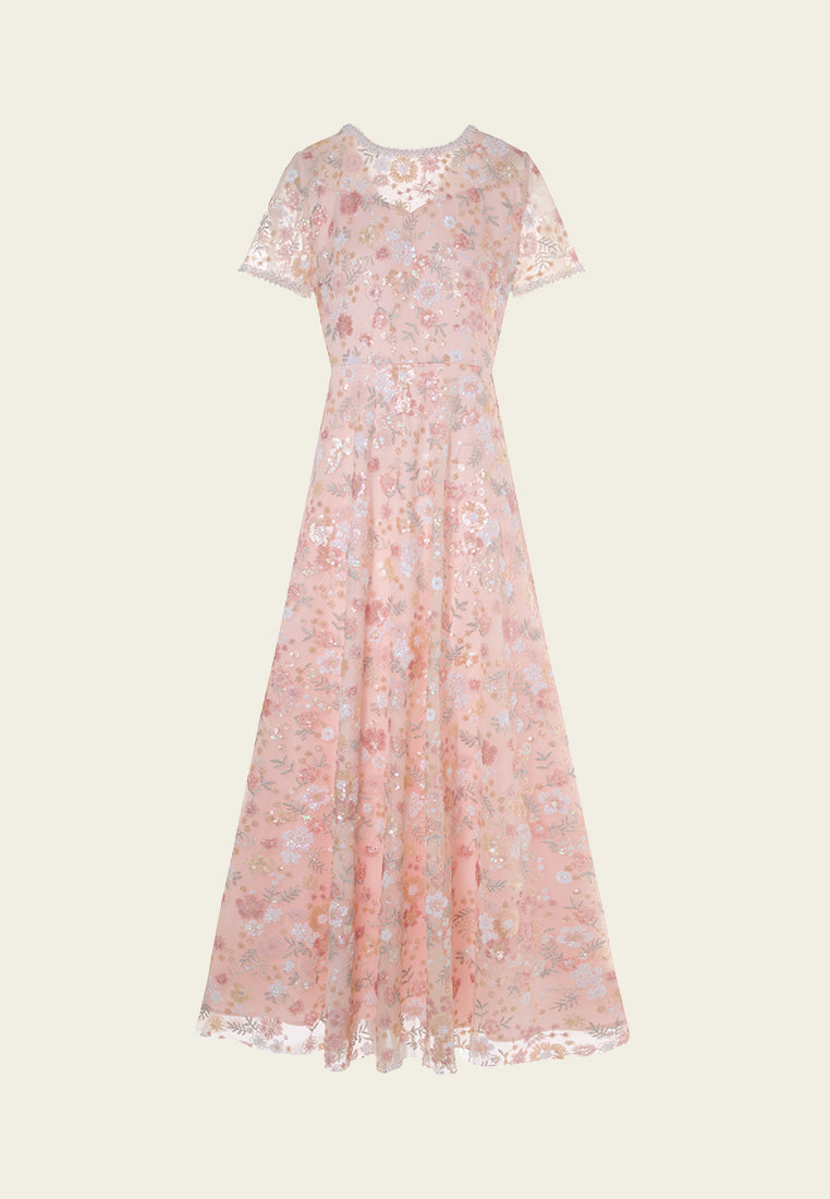 Floral-detail Embellished Maxi Dress