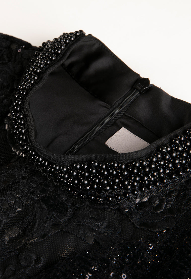 See-through velvet evening dress