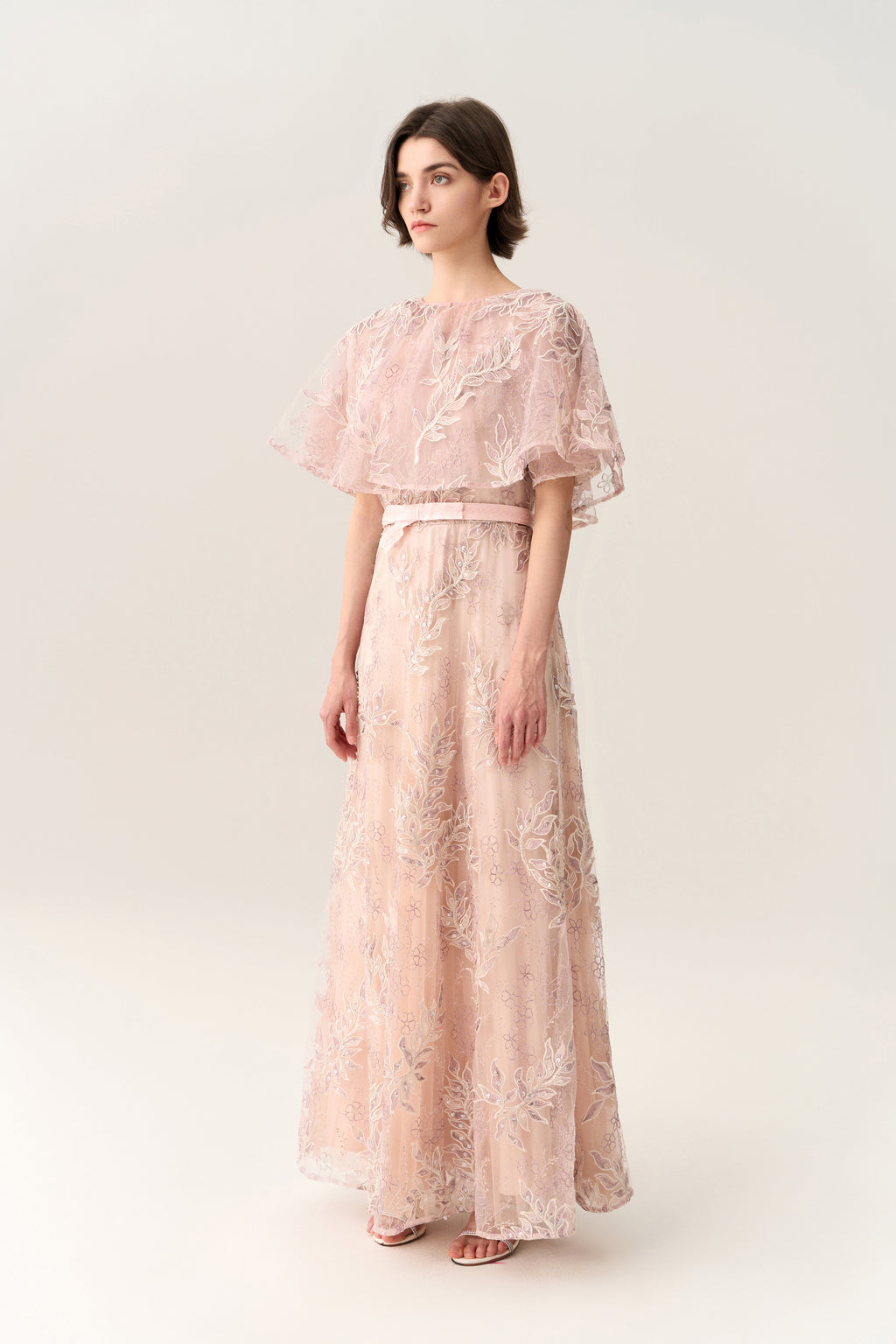 Sequin & Embroidery Mesh Cape
