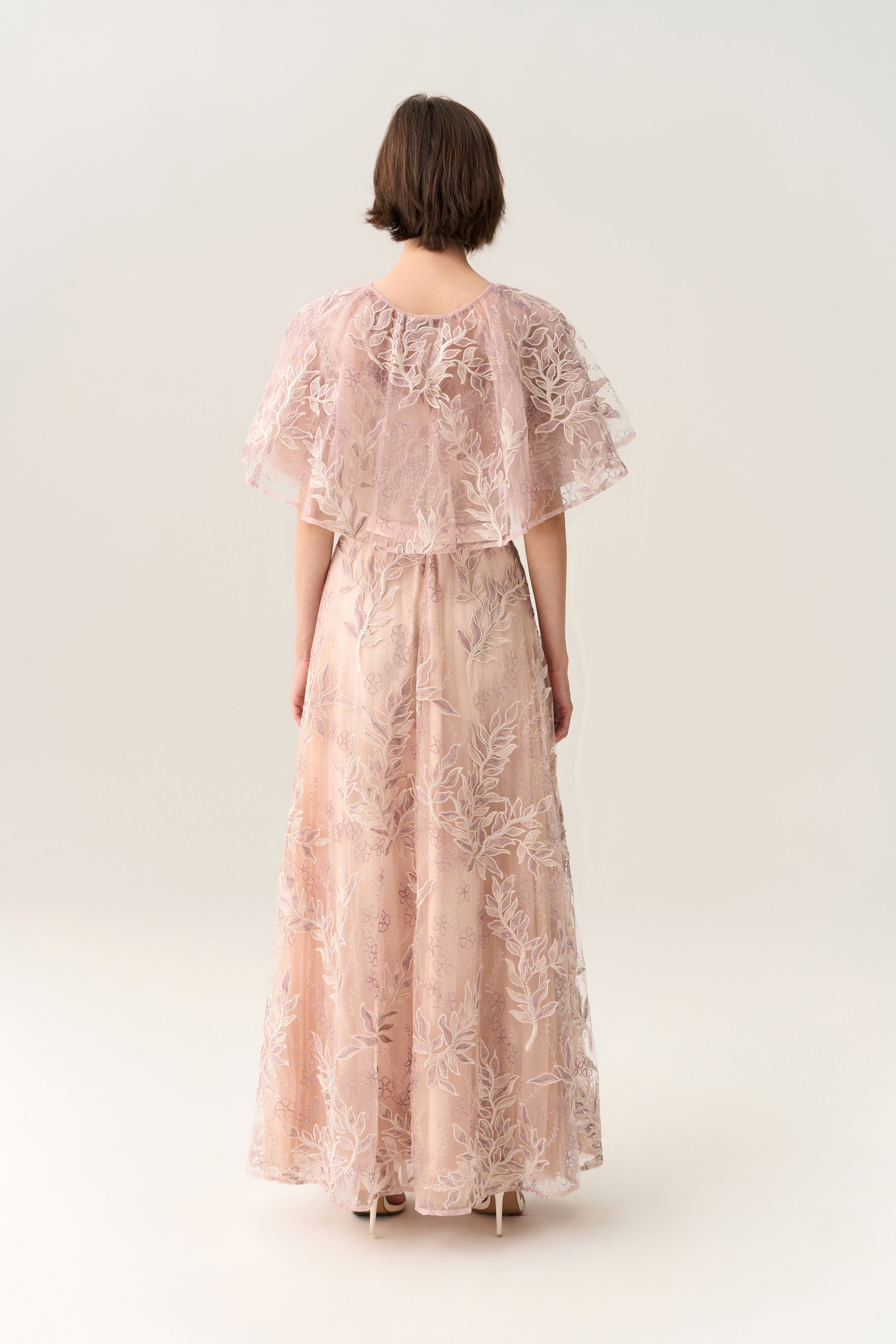Sequin & Embroidery Mesh Cape