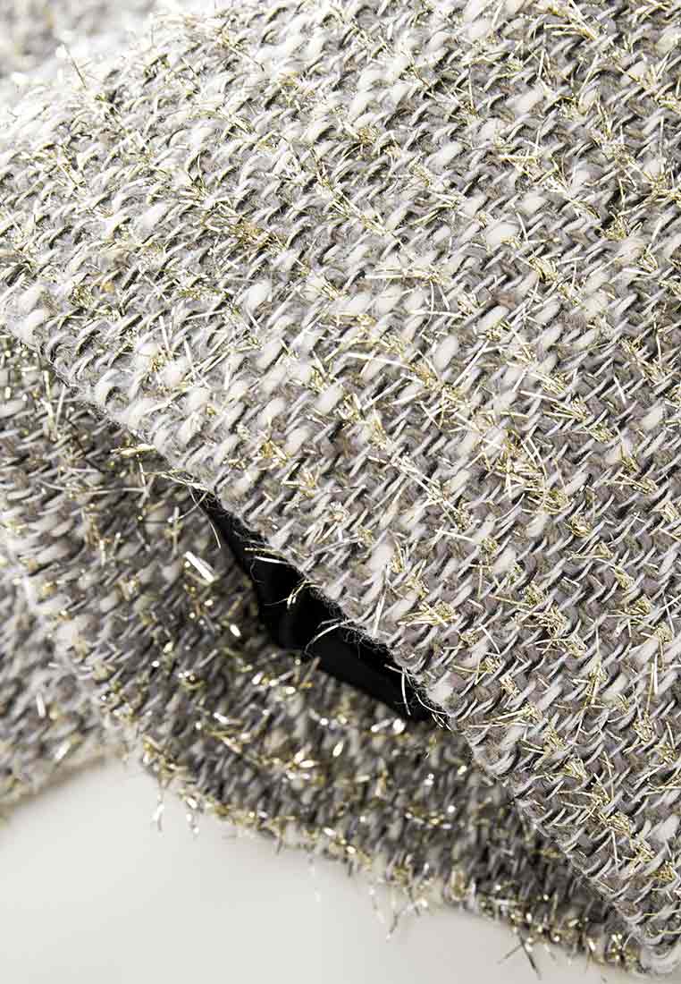 Silver And Black Bubble-hem Tweed Dress