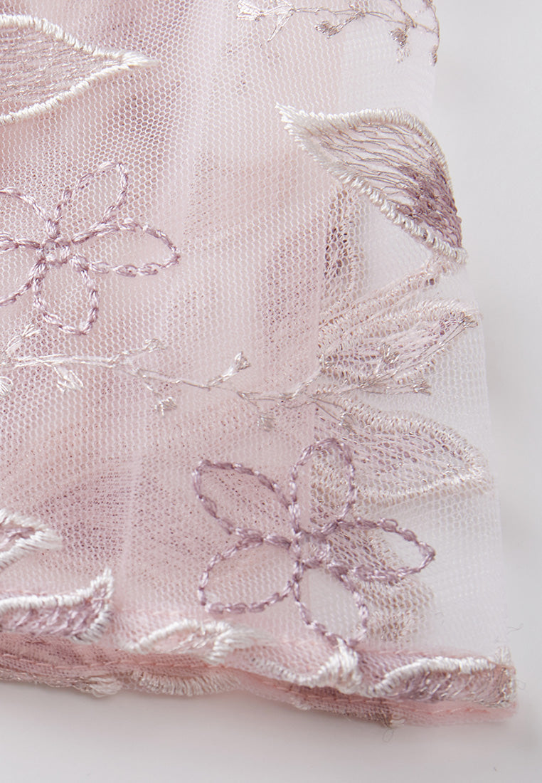 Sequin & Embroidery Mesh Cape