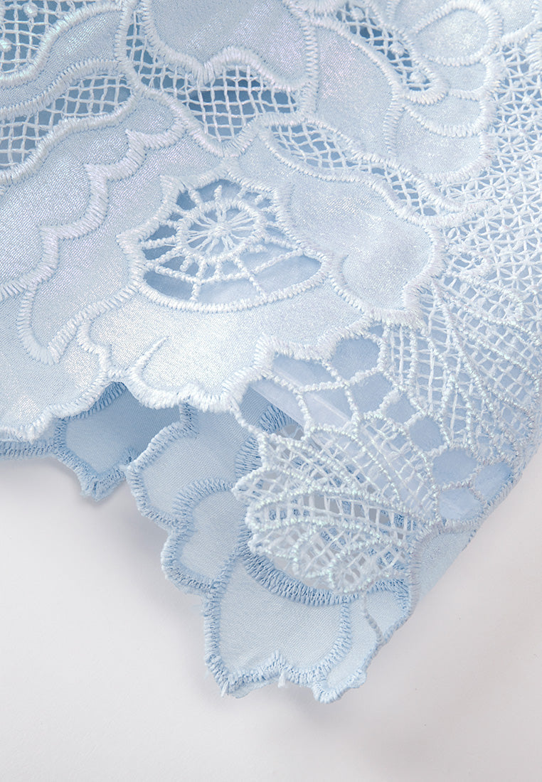 Light Blue Lace Collar Dress