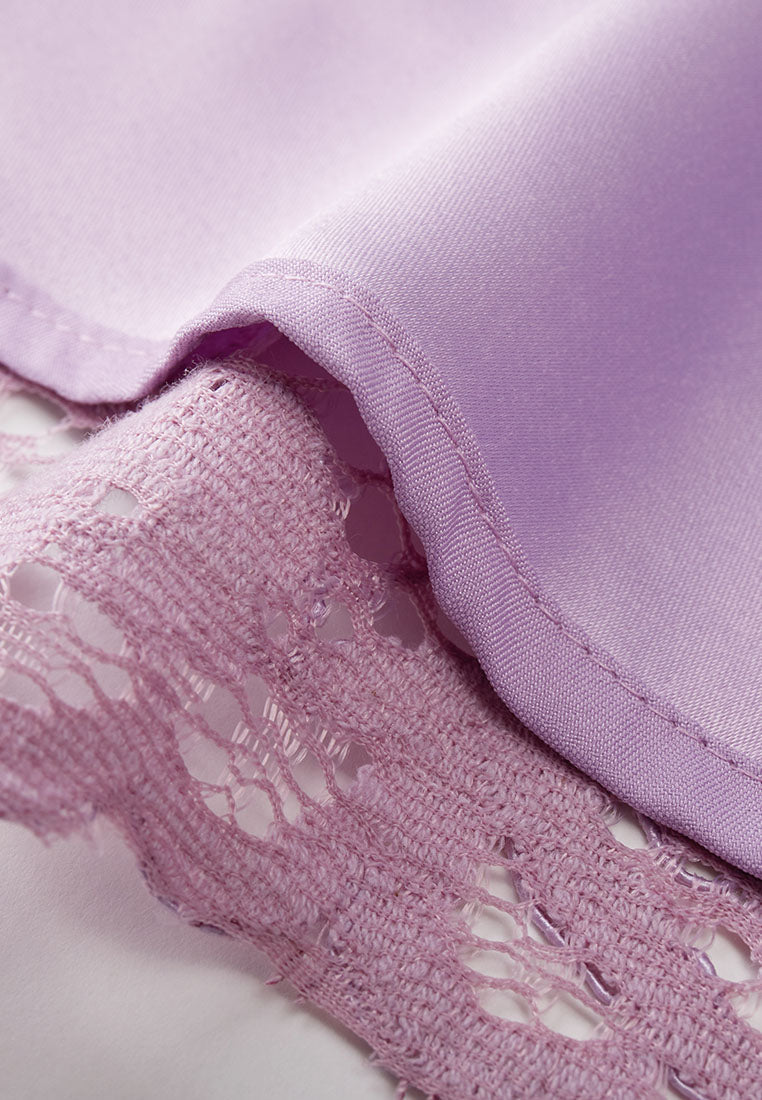 Lavender Lace Flared Cocktail Dress