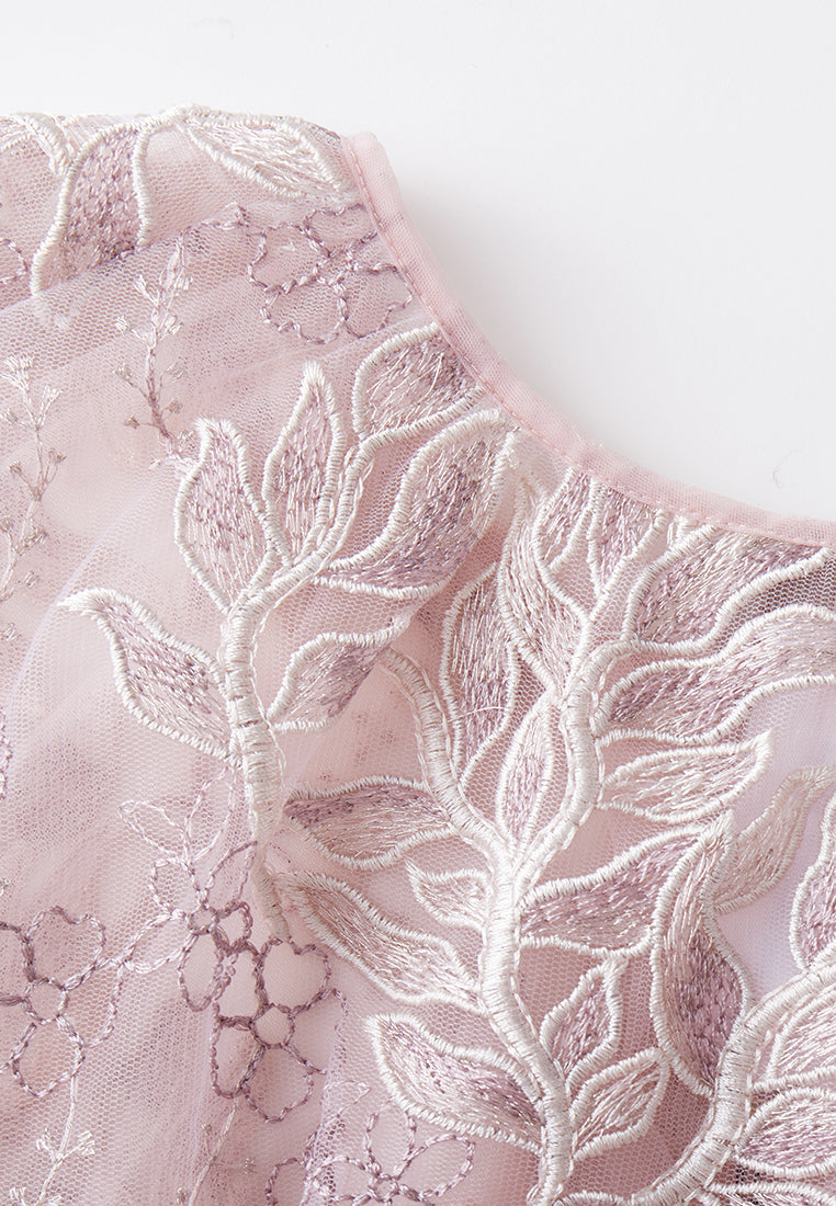 Sequin & Embroidery Mesh Cape